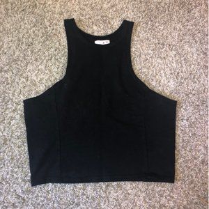 black cropped tank top